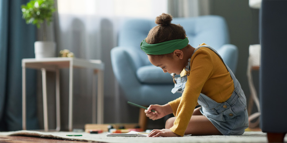 Child playing at home