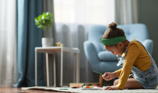 Child playing at home