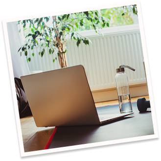 laptop on table