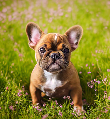 French Bulldog puppy on the grass